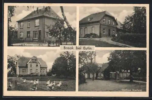 AK Braak bei Eutin, Gasthaus Bredfeldt, Bäckerei v Gust. Knaack