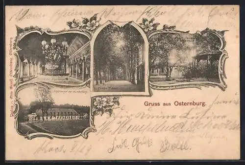 AK Osternburg, Schützenhof zur Wunderburg, Musik-Pavillon und Schützenhalle, Innenansicht