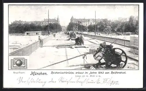 AK München, Strassenbauarbeiten auf der Reichenbachbrücke