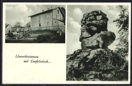 AK Unterbreitenau, Gasthaus von Anton Janik, Teufelstisch