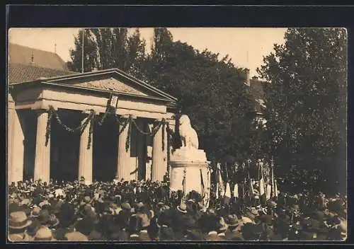 Foto-AK Oldenburg /Gr., Denkmalenthüllung des 91er, 1921