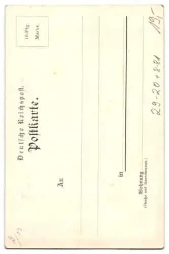 Seiden-AK Ein Kunsthändler mit Büsten in Seide gewebt