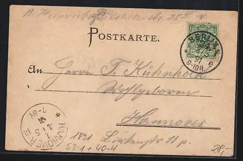 Vorläufer-AK Feiernde werden nach tüchtiger Kneiperei heimwärts gekarrt, 1891