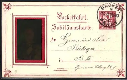 Diaphanie-AK Kaiser Wilhelm II., Private Stadtpost Neue Berliner Omnibus Packetfahrt AG