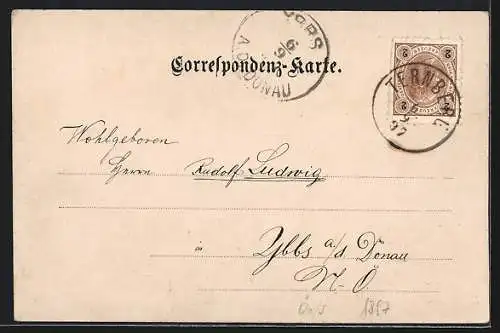 AK Ternberg, Derfler`s Gasthof, Pfarrkirche Ternberg, Kaiser Franz-Josefs-Brücke