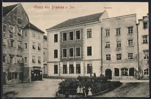 AK Braunau a. Inn, Kinder vor der Kaserne