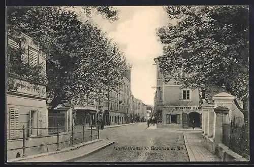 AK Braunau a. Inn, Blick in die Linzerstrasse