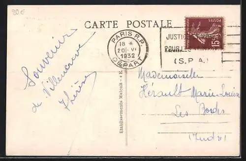 AK Villeneuve-le-Roi, la Rue des Genets et le Cinema