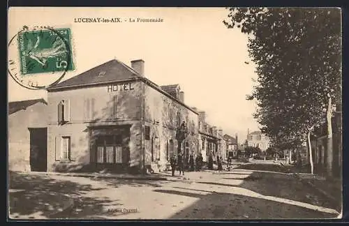 AK Lucenay-les-Aix, la Promenade