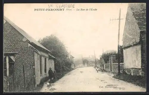 AK Petit-Fercourt, la Rue de l'École