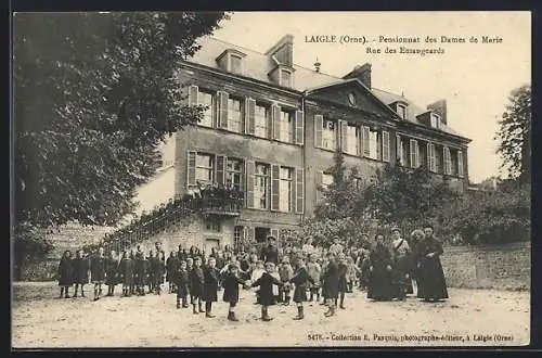 AK Laigle, Pensionnat des Dames de Marie, Rue des Emangeards