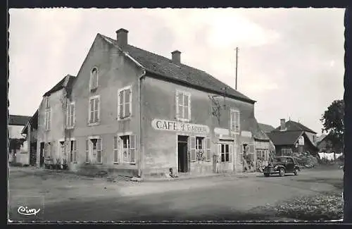 AK Saint-Seine-en-Bache, Route de Dole et Café P. J. Acour