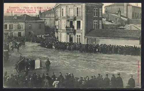 AK Lunéville, Place de la Gare, General de Benoist