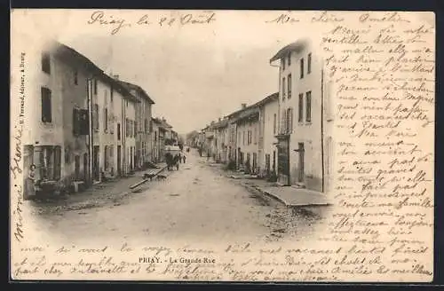 AK Priay, La Grande Rue, Strassenpartie