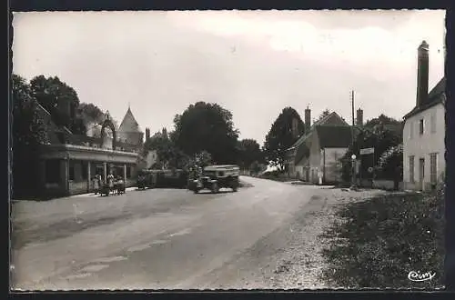 AK Longecourt, la route Nationale et le café de la Terrasse