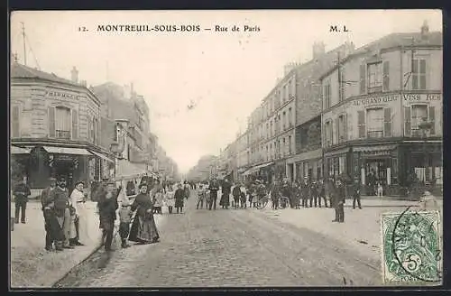 AK Montreuil-sous-Bois, Rue de Paris