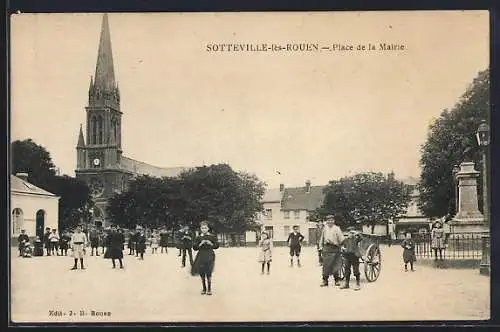 AK Sotteville-les-Rouen, Place de la Mairie