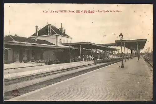 AK Romilly-sur-Seine, Les Quais de la Gare, Bahnhof