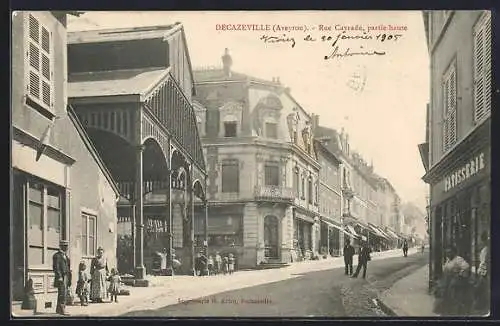 AK Decazeville, Rue Cayrade, Partie haute, Strassenpartie