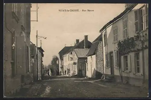 AK Vitry-le-Croisé, Rue Neuve, Strassenpartie