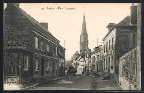 AK Auffay, Rue Coquesne, vue sur Eglise