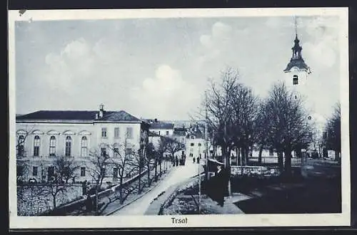 AK Trsat, Ortsansicht mit Kirche