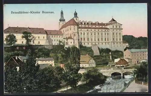 AK Braunau, Benediktiner-Kloster mit goldenen Fenstern