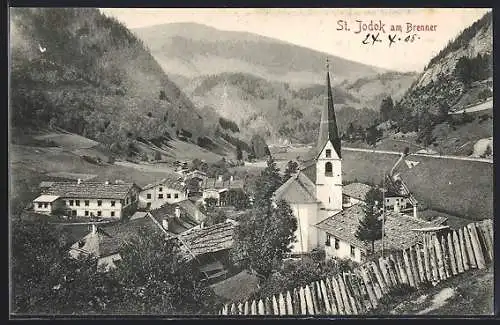 AK St. Jodok, Dorfansicht mit Blick ins Tal, Brenner