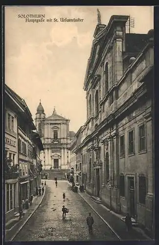 AK Solothurn, Hauptgasse mit St. Ursusmünster