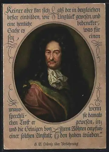 AK Portrait des Gelehrten Gottfried Wilhelm Leibnitz