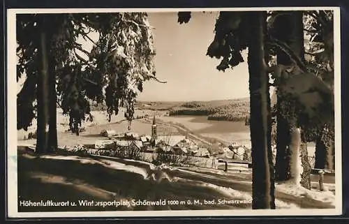 AK Schönwald / Schwarzwald, Ortsansicht mit Kirche