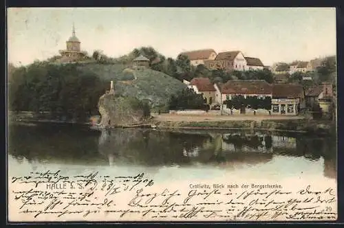 AK Halle-Cröllwitz a. S., Blick nach der Bergschenke