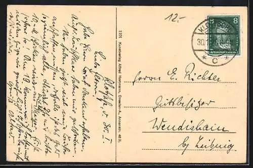 AK Dresden, Postplatz, Wilsdruffer Strasse mit Strassenbahn