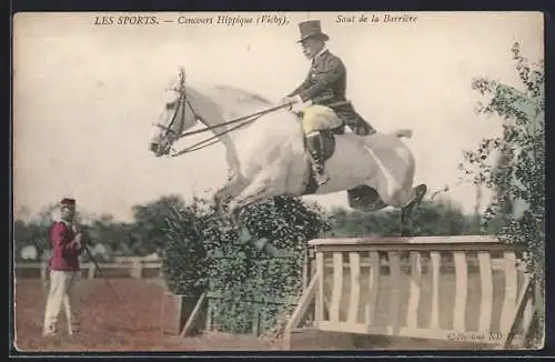 AK Concours Hippique, Saut de la Barrière