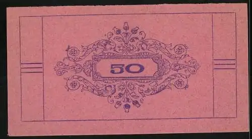 Notgeld Raffings 1920, 50 Heller, Frauenporträt mit Blumen und floralen Ornamenten