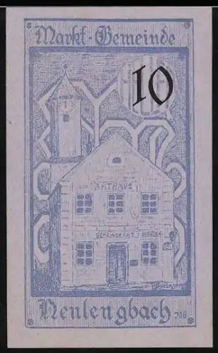 Notgeld Neulengbach 1920, 10 Heller, Rathaus und Wappen, gültig bis 30. September 1920