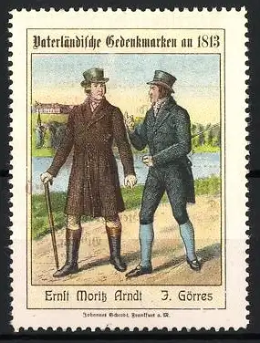 Reklamemarke 1813, Vaterländische Gedenkmarken, Ernst Moritz Arndt und J. Görres, Männer im Gespräch