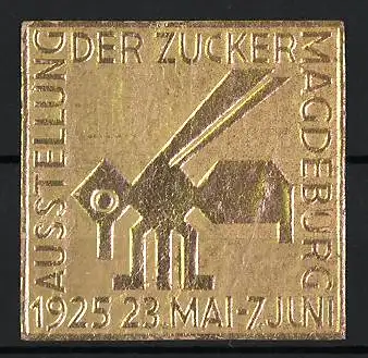 Reklamemarke Magdeburg, Ausstellung der Zucker 1925, stilisiertes Insekt