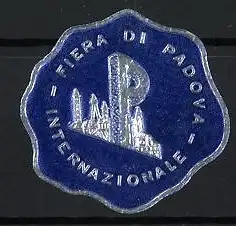 Reklamemarke Padova, Fiera di Padova Internazionale, Skyline und P-Symbol