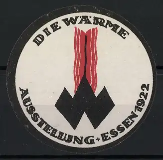 Reklamemarke Essen, Die Wärme, Flamme und Gebäude, Ausstellung 1922