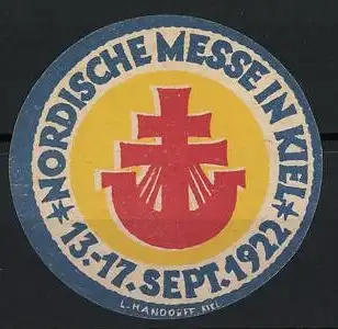 Reklamemarke Kiel, Nordische Messe 1922, Anker-Symbol