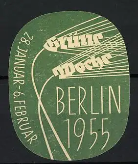 Reklamemarke Berlin, Grüne Woche 1955, Getreideähren