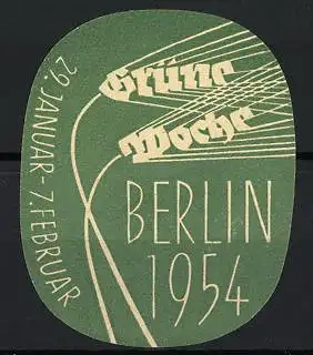 Reklamemarke Berlin, Grüne Woche 1954, Weizenähren