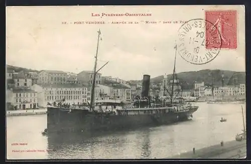 AK Port Vendres, Arrivée de la Marsa dans le Port