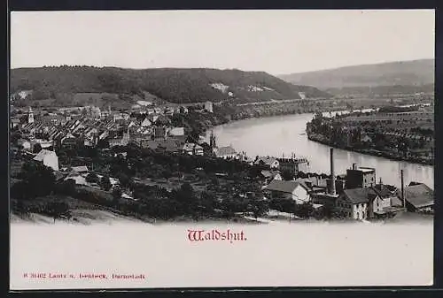 AK Waldshut, Ortsansicht mit Flusslauf