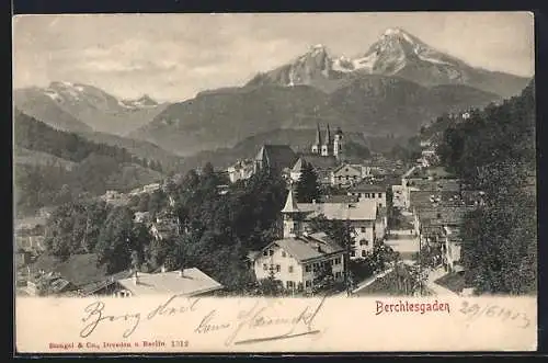 AK Berchtesgaden, Strasse zur Ortschaft