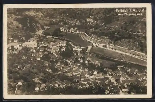 AK Forbach i. Murgtal, Gesamtansicht, Fliegeraufnahme