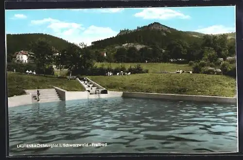 AK Lautenbach /Murgtal, Freibad mit Bergpanorama
