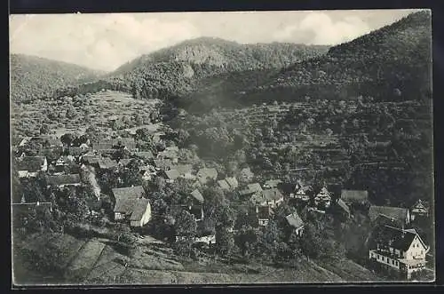 AK Lautenbach im Murgtal, Ortspartie aus der Vogelschau