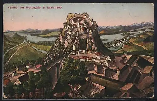 AK Singen / Hegau, Blick auf den Hohentwiel